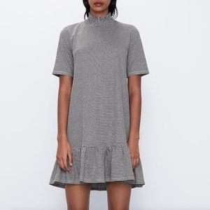 Zara - Jacquard High Neck Dress